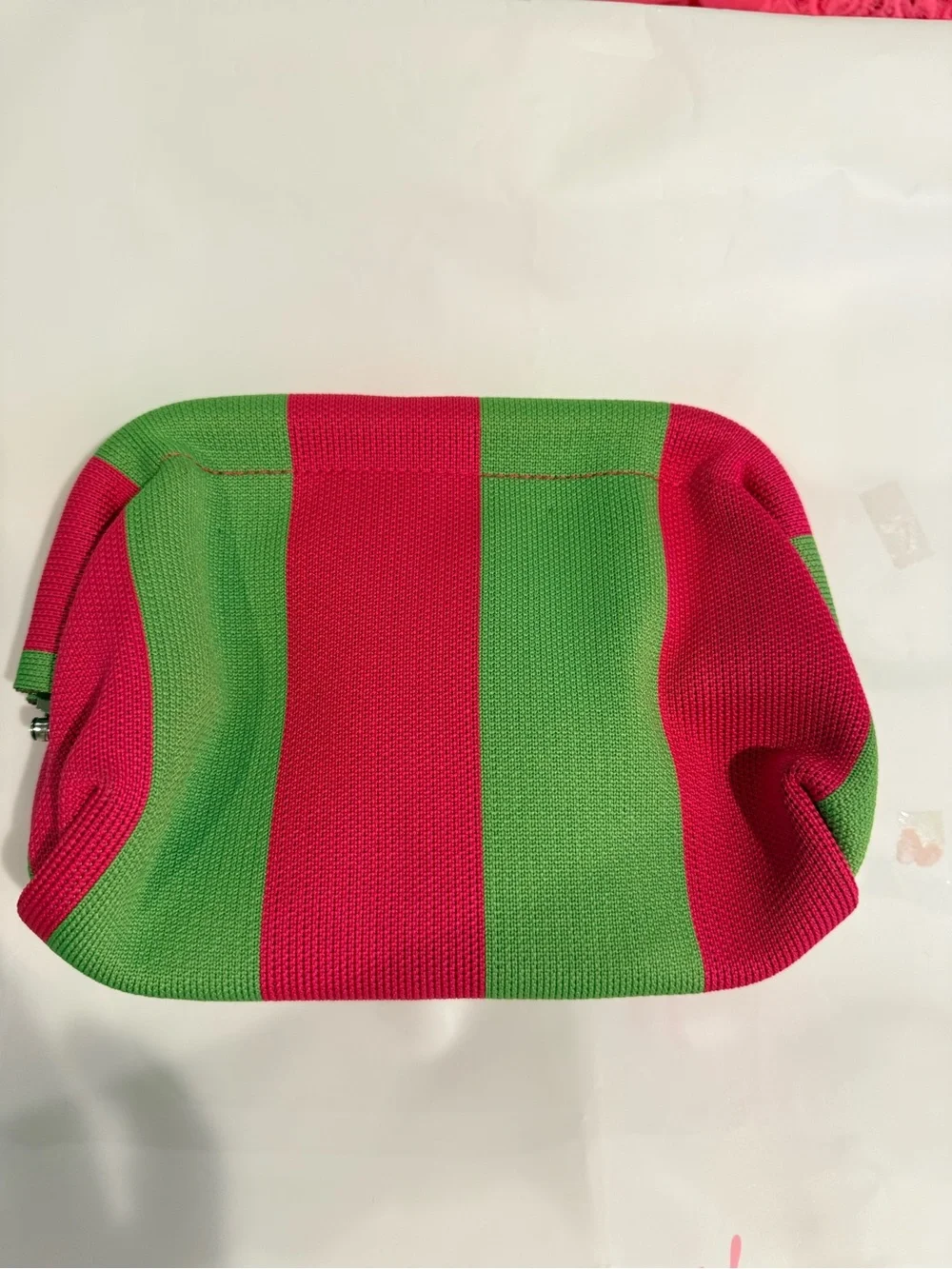 Wicked Clutch Purse Pouch Dumpling Bag Stripes Pink Green Travel Organizer